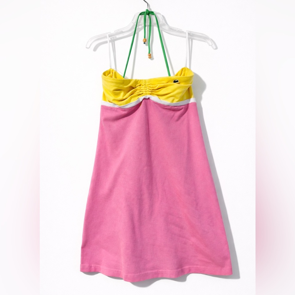 Lacoste Pink and Yellow Haltertop Dress